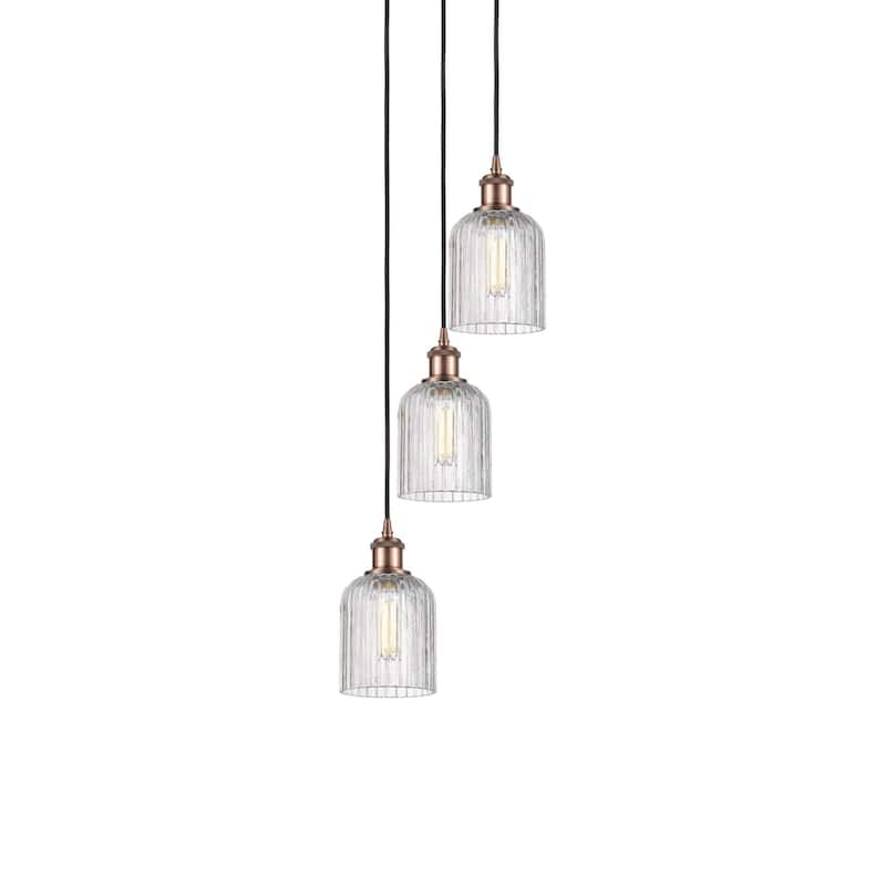 Innovations Lighting 113B-3P-28-12 Bridal Veil Pendant Bridal Veil 3 - Antique Copper / Clear