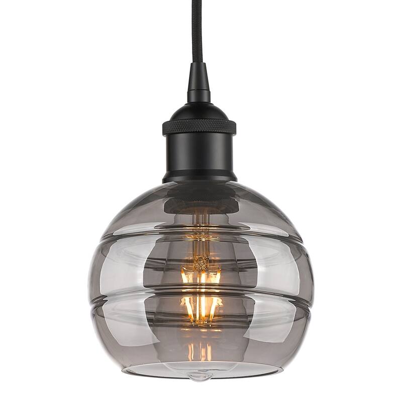 Innovations Lighting 616-1P 8 6 Rochester Pendant Rochester 6" Wide - Matte Black / Light Smoke