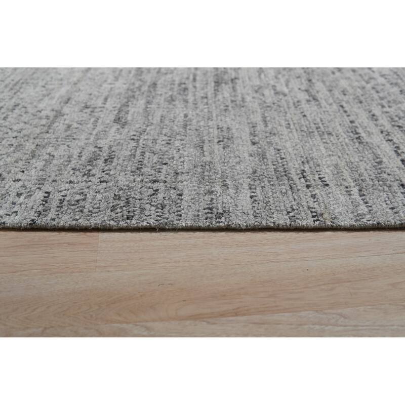 Hand-Knotted Natural Silk Grey Mix Contemporary Natural Silk Grass Design Rug - Modern Elegance and Luxurious Craftsmanship