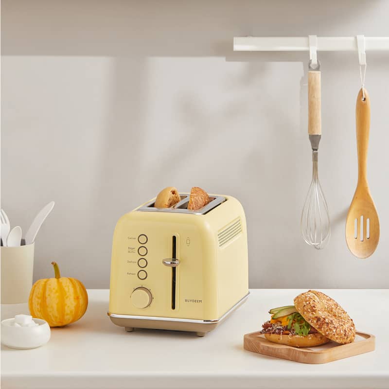 BUYDEEM 2-Slice Toaster,Extra Wide Slots Stainless Steel with High Lift Lever Toster