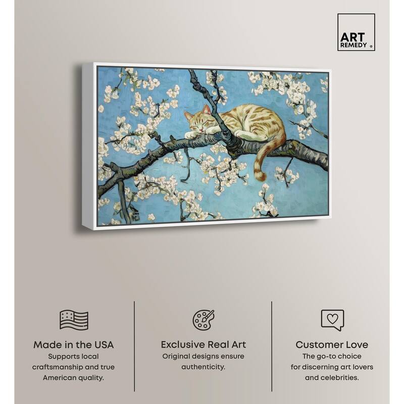 Autumn Blossom Kitten Canvas by Art Remedy