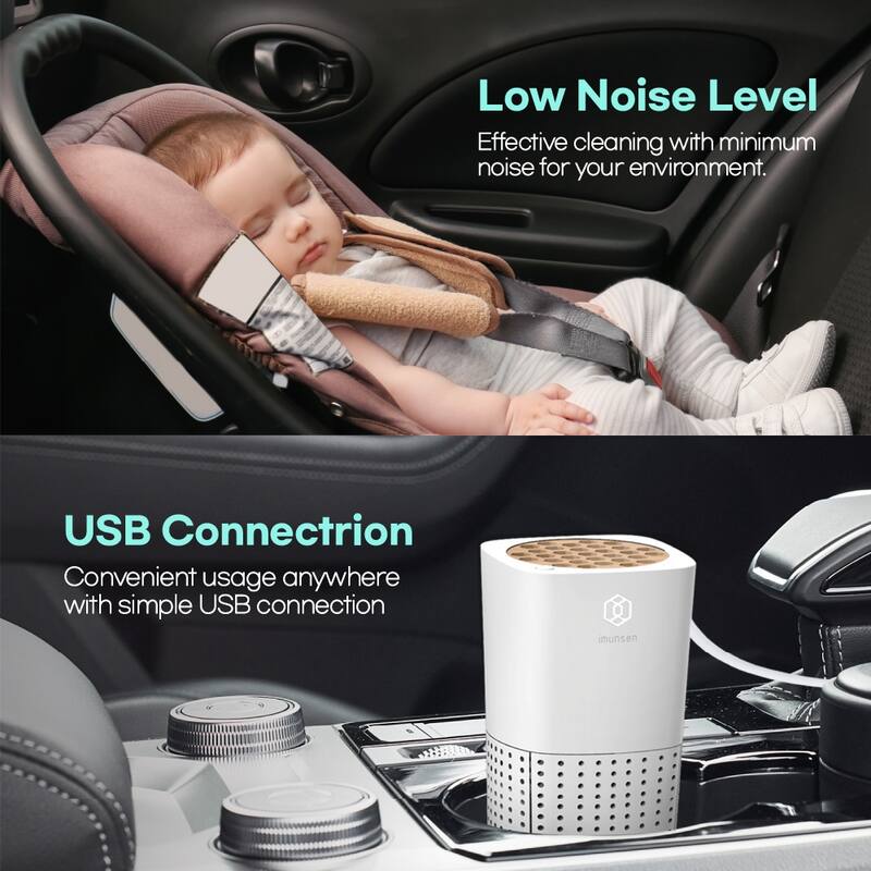 IMUNSEN Portable Air Purifier with Cypress Wood Filter and HEPA Filter
