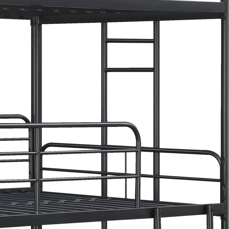 Heavy Duty Triple Bunk Bed, Twin-Size Metal Bunkbeds with Ladder, Family-Friendly for All Ages, Bedroom, No Box Spring Needed