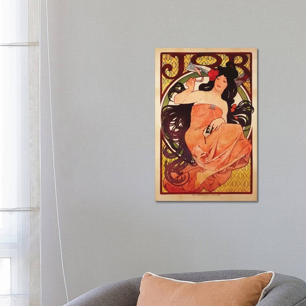 iCanvas "JOB Rolling Papers Advertisement, 1898" by Alphonse Mucha Canvas Print