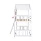 preview thumbnail 6 of 7, Twin over Twin Kids Bed Bunk Bed with Ladder, Pink/White