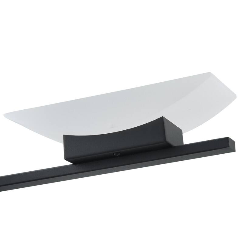 3-Light Black LED Vanity Light with Frosted Shade for Bathroom
