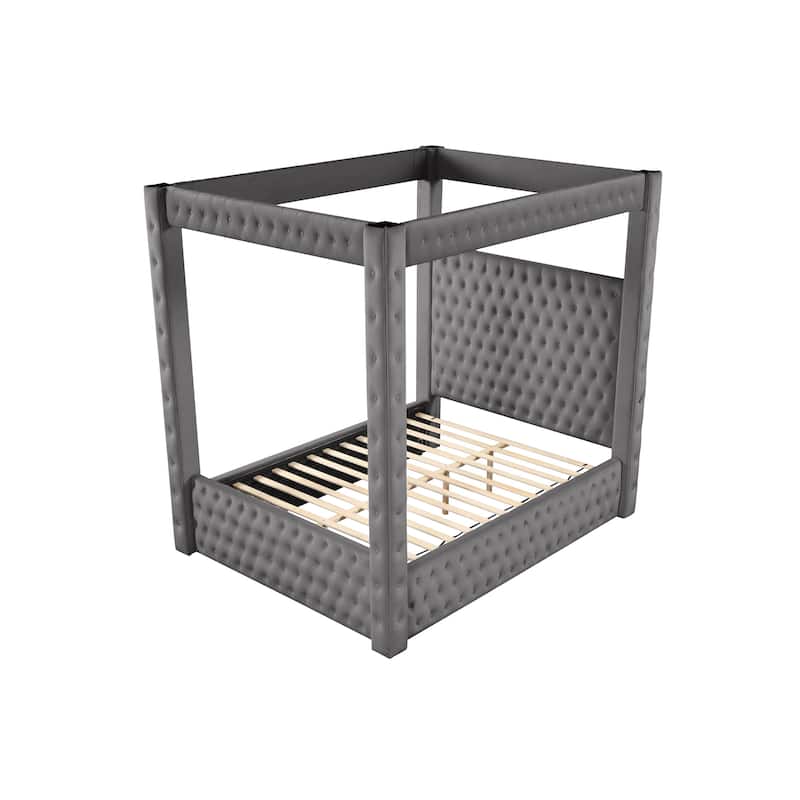 Monica Modern Style Crystal Tufted 4PC/5PC Vanity Bedroom Set Made with Wood