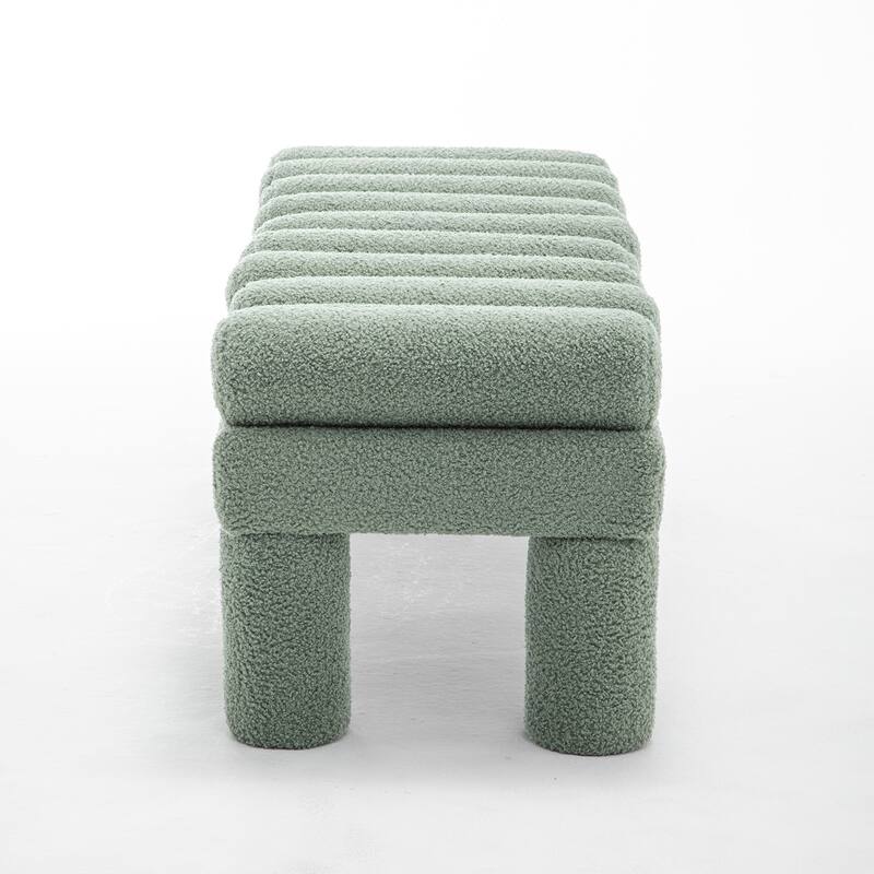 SEYNAR Modern Teddy Velvet Upholstered Rentangle Ottoman