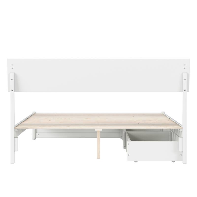 Norla Wood Platform Bed with Storage Drawers