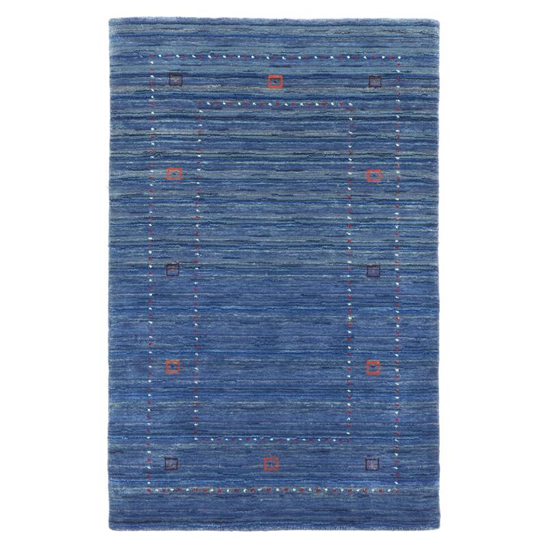 ECARPETGALLERY Hand Loomed Kashkuli Gabbeh Blue Wool Rug - 3'1 x 4'8