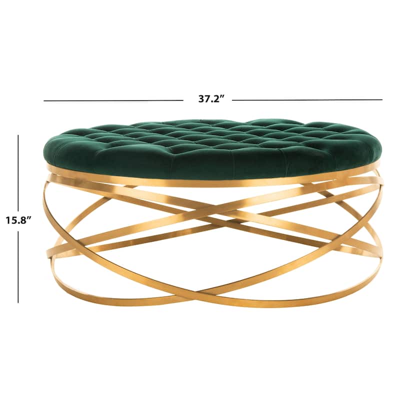 SAFAVIEH Couture Betta Tufted Velvet Ottoman