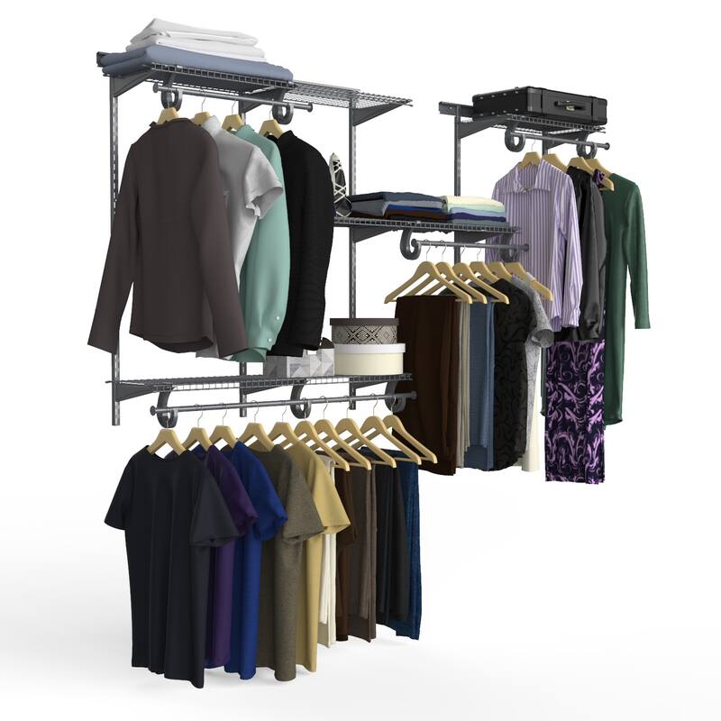 ClosetMaid ShelfTrack 60-96 Inch Wide Wire Closet Organizer