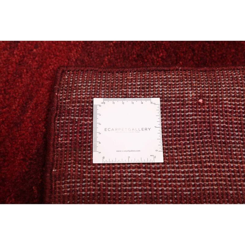 ECARPETGALLERY Hand-knotted Pak Finest Gabbeh Dark Red Wool Rug - 5'3 x 7'10