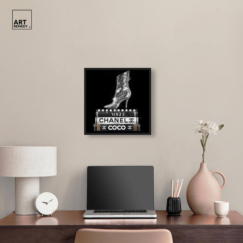 Cosmic Heel Boot and Books Canvas by Art Remedy
