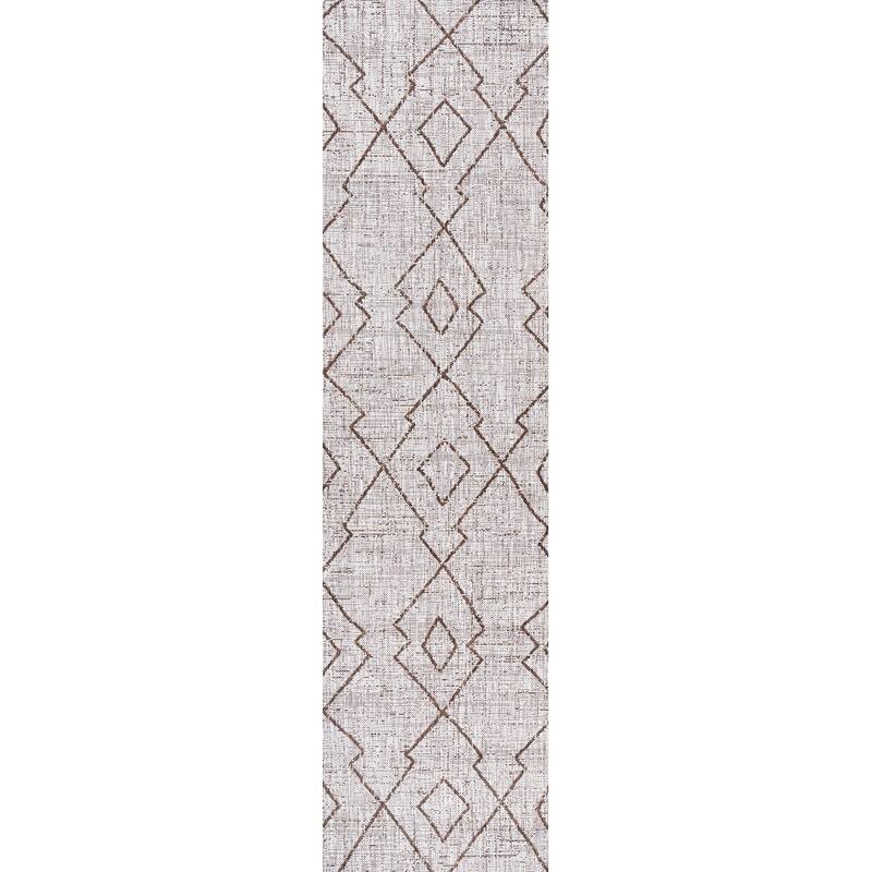 JONATHAN Y Derya Tribal Diamond Trellis Indoor/Outdoor Area Rug - 2 X 10 - Beige/Brown