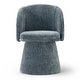 preview thumbnail 4 of 8, 21.5" Wide Upholstered Swivel Barrel Vanity Stool with Pedestal Base