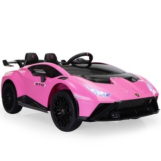 Licensed Lamborghini 24V Multifunction Battery Powered Sports Car, Pink