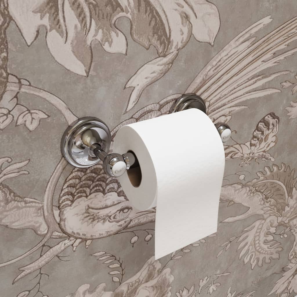 Croydex 1919 Flexi-Fix Screw or Glue Toilet Paper Holder, Chrome