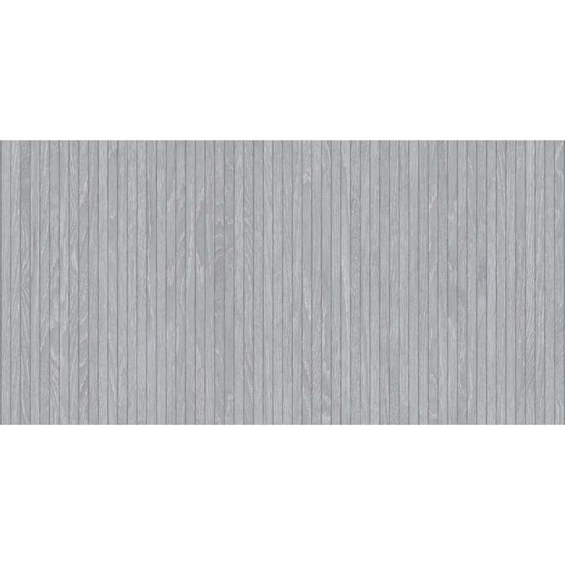 Marqueterie 24x48 Porcelain Textured Ribbed Tile - Floor, Wall - Large Format - Case of 2 (15.5 Sq. ft.) - Grey