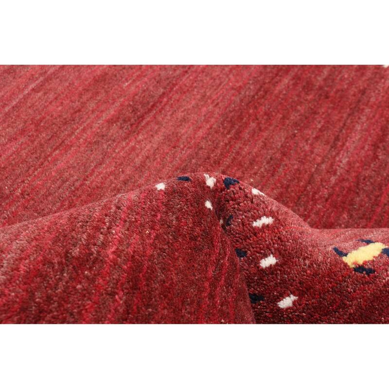 ECARPETGALLERY Hand Loomed Kashkuli Gabbeh Burgundy Wool Rug - 3'2 x 4'9