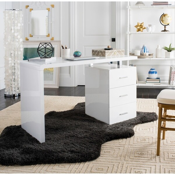 Chrome desk with drawers top