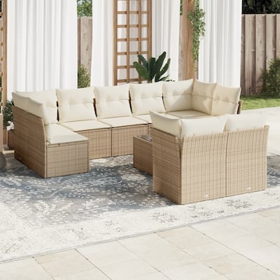 vidaXL Garden Sofa Set Beige - 21.7 x 21.7 x 14.6