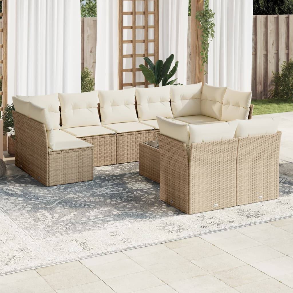 vidaXL Garden Sofa Set Beige - 21.7 x 21.7 x 14.6