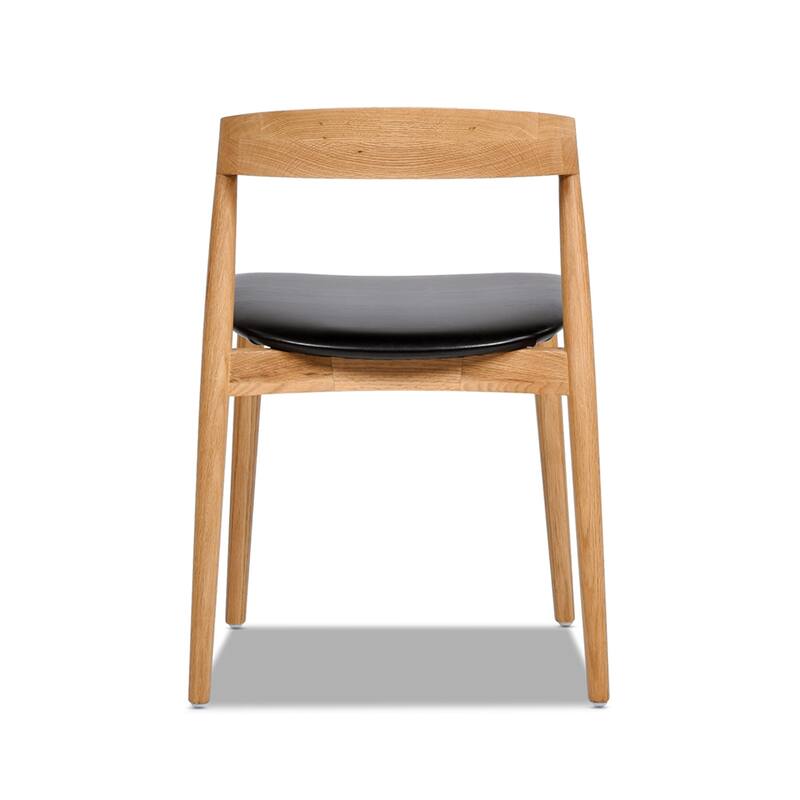 Raven 20.5" Mid-Century Modern Sculpted Oak Wood Dining Chair