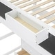 preview thumbnail 9 of 13, Wood Twin Size Loft Bed with Desk, Blackboard, Storage Box, Shelf & 3 Drawers, Safe Design with Guardrails, White