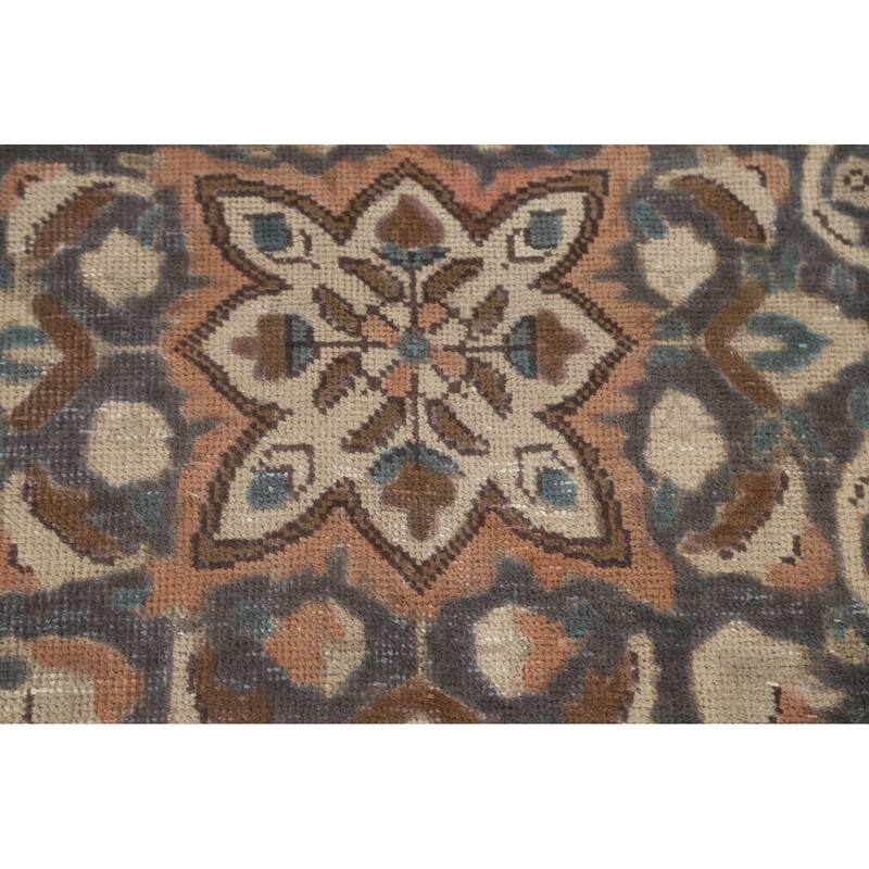 Over-Dyed Blue Tabriz Persian Vintage Rug Hand-Knotted Wool Carpet - 6'6"x 10'0"