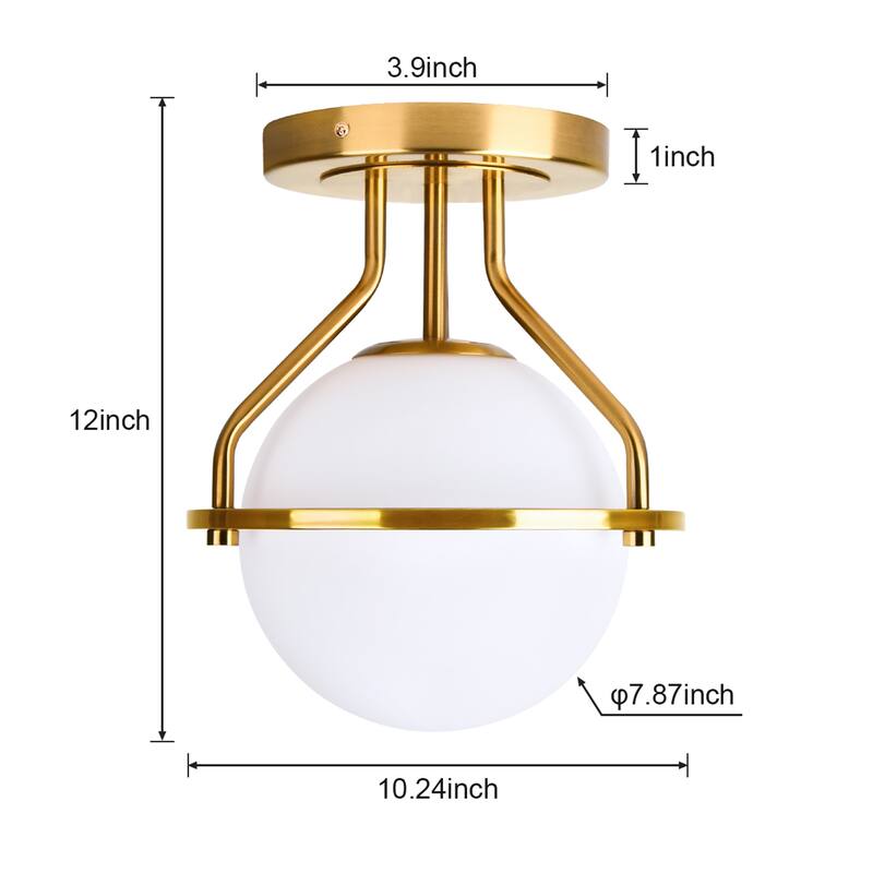 1-Lights Glass Flush Mount