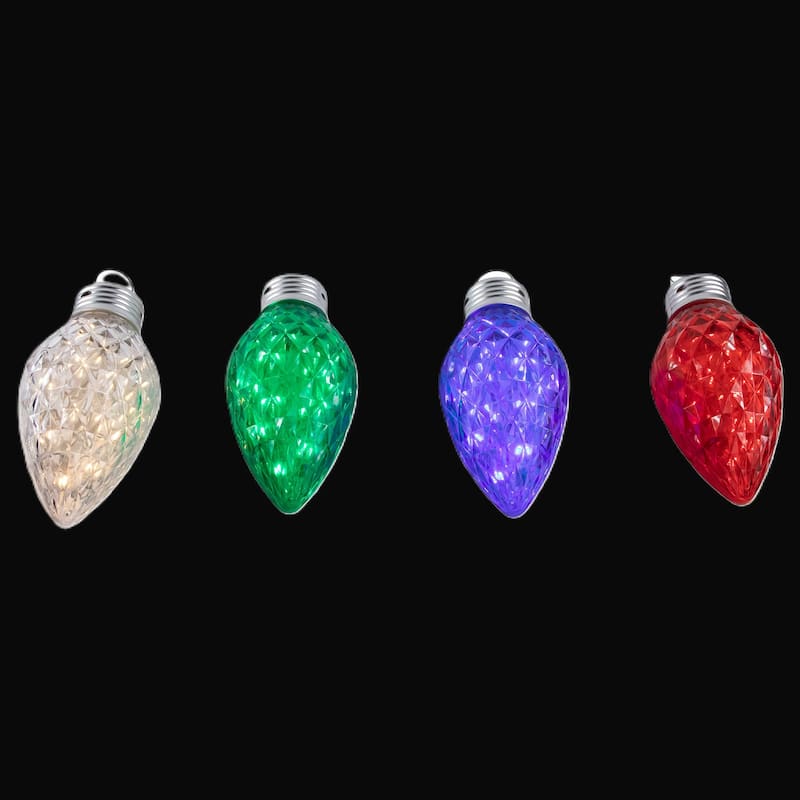 4 Count LED Multi-Color Giant C9 Twinkle Lights 12ft White Wire