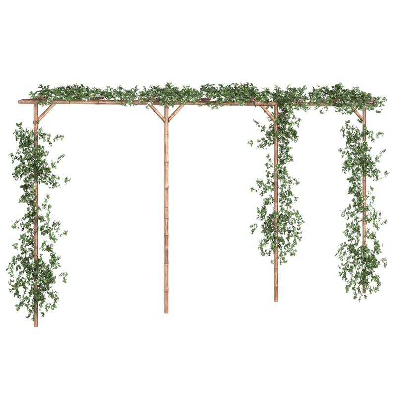 vidaXL Pergola Brown Bamboo Large Durable Pergola Rectangular