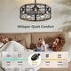 preview thumbnail 57 of 191, 16.5"/18.5"/20"/23.6"/24"/28" Vintage Distressed White Low Profile Caged Ceiling Fan with Light and Remote (7/6/5/3-Blade)