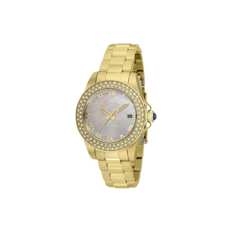 Invicta Women's 36073 Angel Quartz 3 Hand White Dial Watch - Mother of Pearl