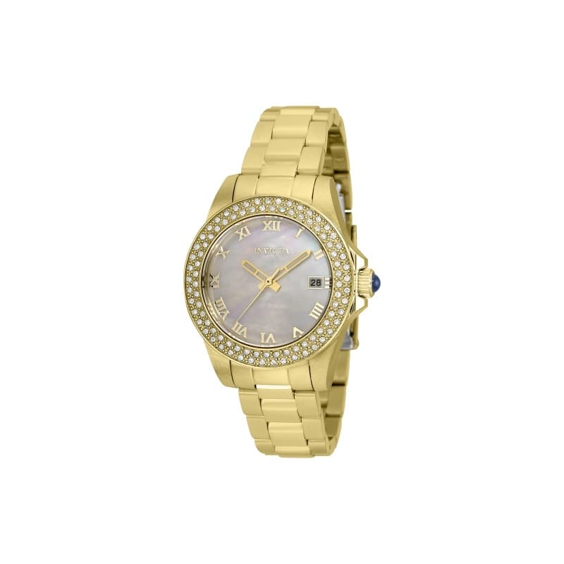 Invicta Women's 36073 Angel Quartz 3 Hand White Dial Watch - Mother of Pearl