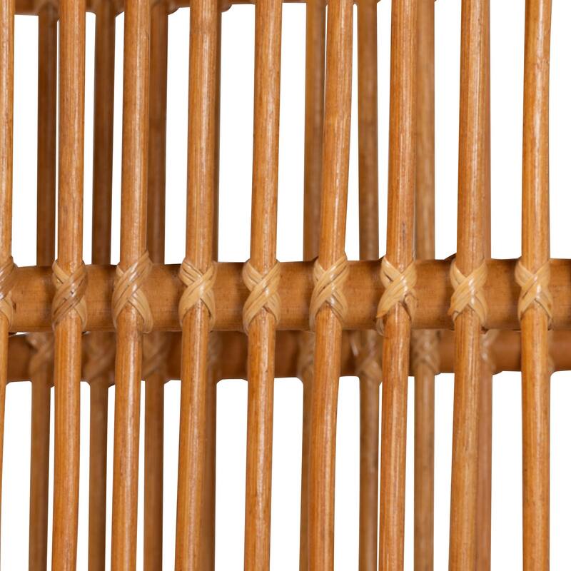 Diwata Modern Bohemian Natural Brown Rattan Kitchen Cart