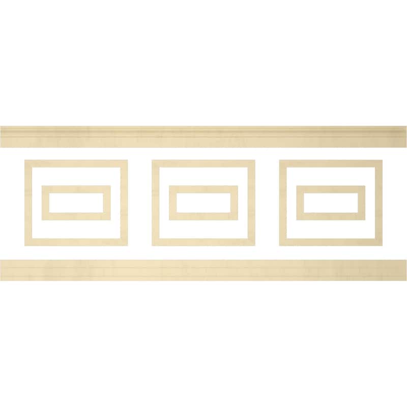 94 1/2"L Ashford Square Double Panel Traditional Wainscot Paneling Kit - Adjustable from Heights