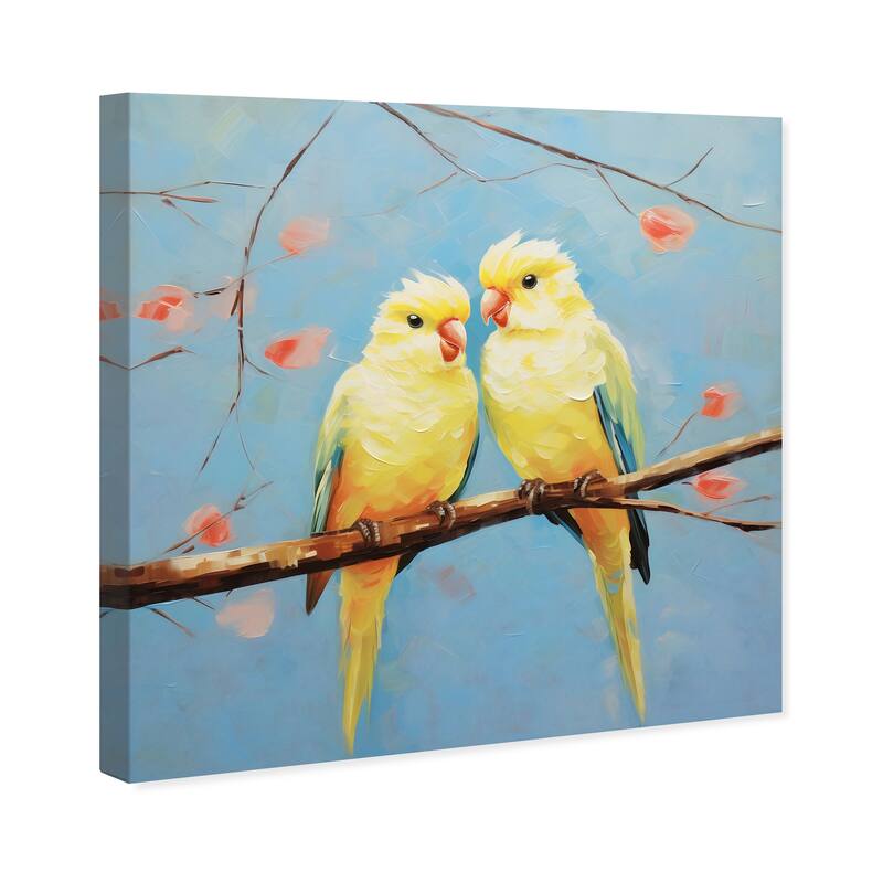 Wynwood Studio Canvas Animals Adventurous Birds Yellow and Neon Yellow Traditional Wall Art Canvas Print