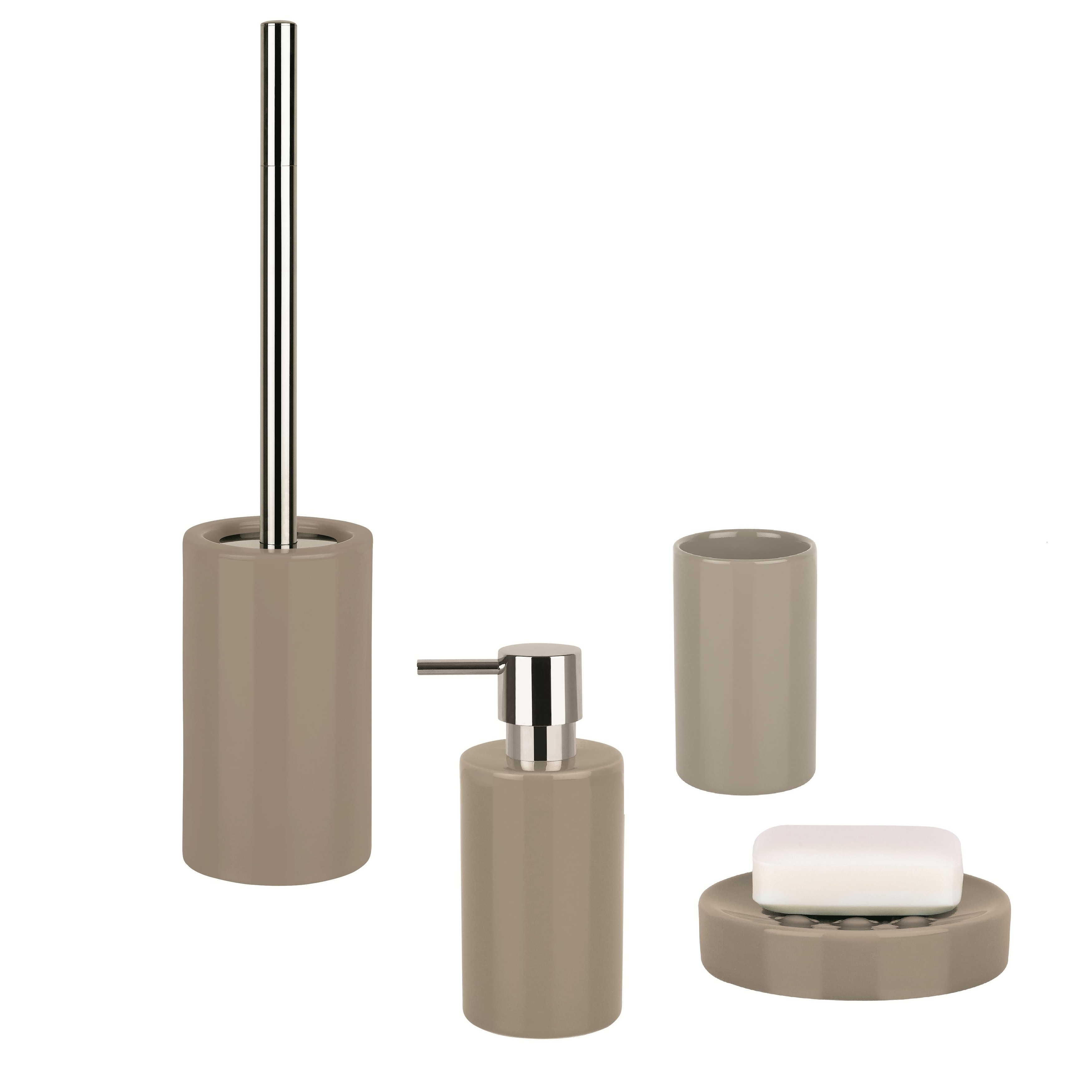 4-Piece Bathroom Accessories Set Spirella Tube Green Stoneware - Bed Bath &  Beyond - 31138078