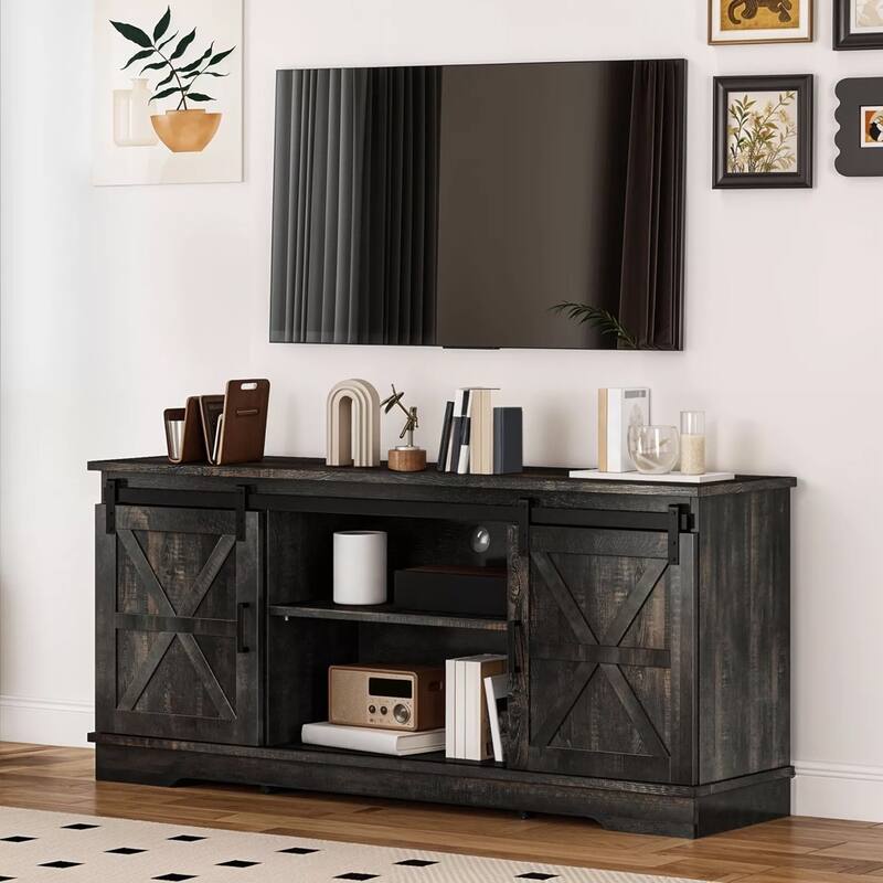 63"W LED TV Stand W/ Power Outlets for 70 inch Entertainment Center - 59"