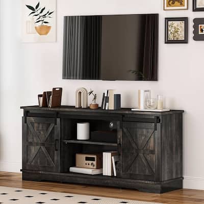 63"W LED TV Stand W/ Power Outlets for 70 inch Entertainment Center - 59"
