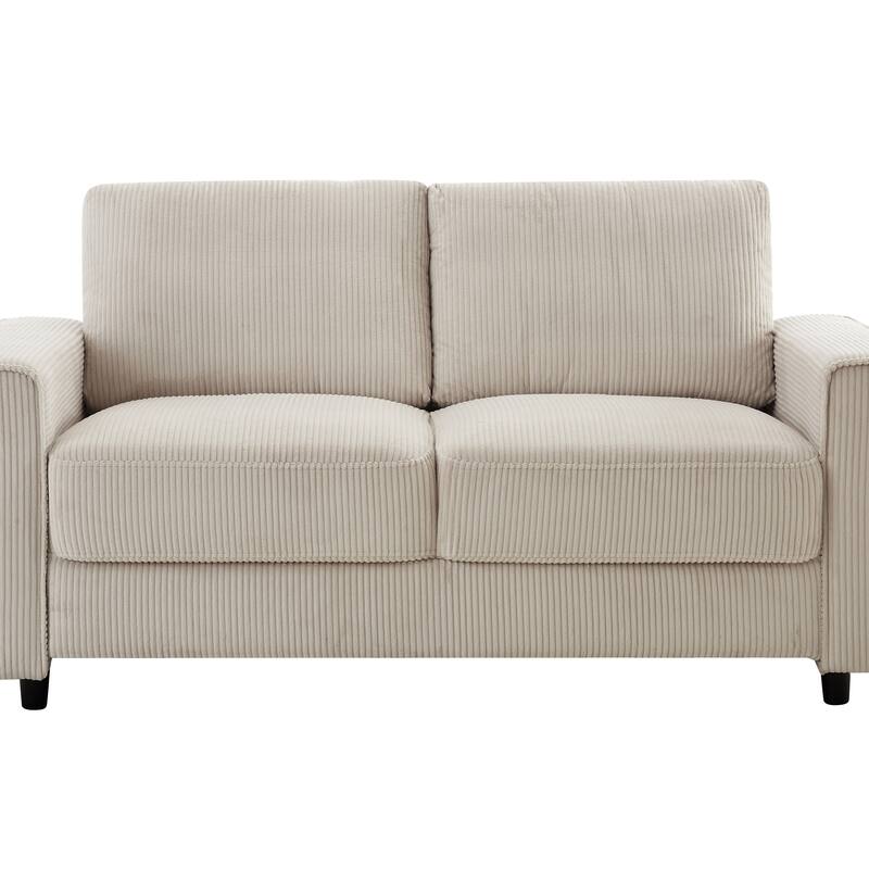 Modern Contemporary Upholstered Corduroy Plush Tufted Loveseat
