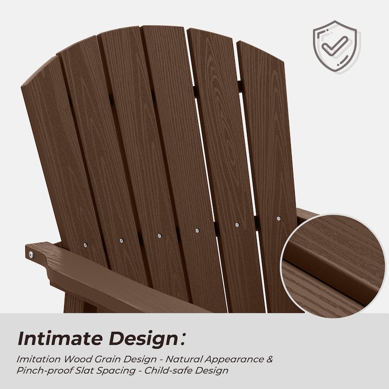 Set of 2 HDPE Adirondack Swivel Gliders, Outdoor Patio Chair Set