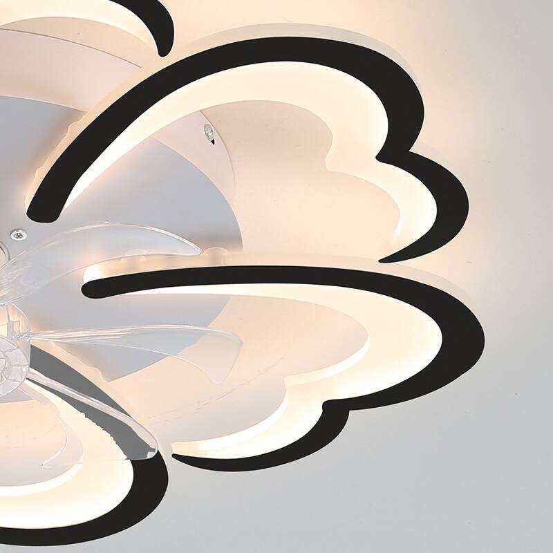 26.7In Black Ceiling Fan with Lights, Remote Control 3 Color Temperatures,6 Gear wind Speed Fan Light