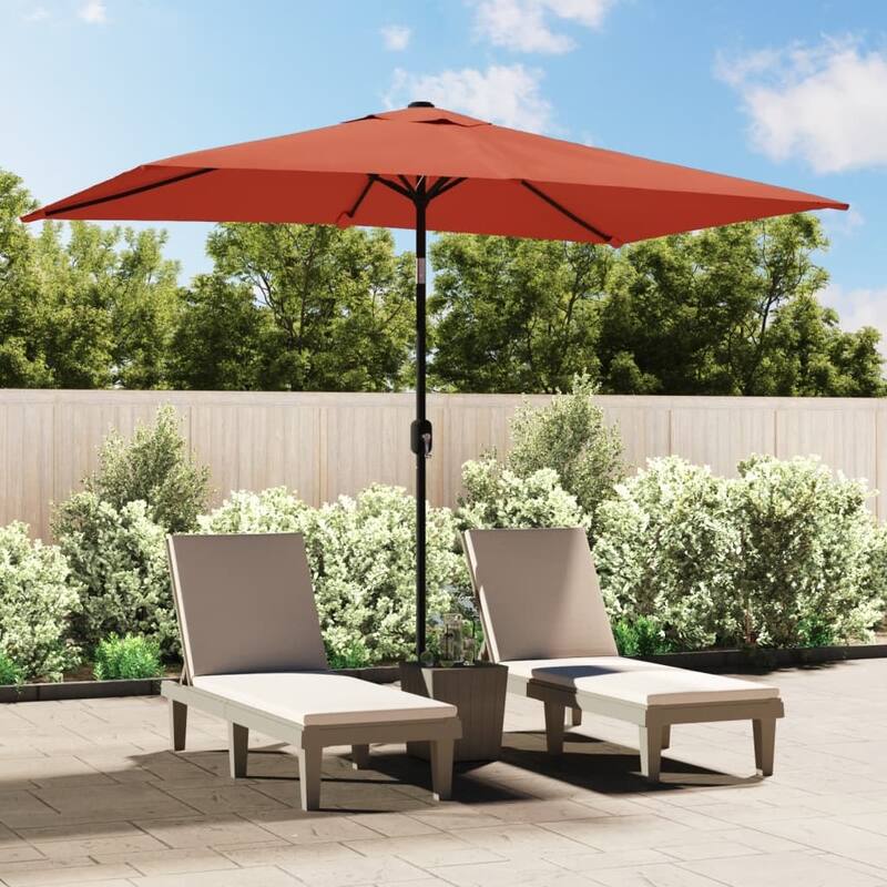 vidaXL Outdoor Umbrella Parasol Patio Sunshade Tilting System Sun Shelter - Terracotta