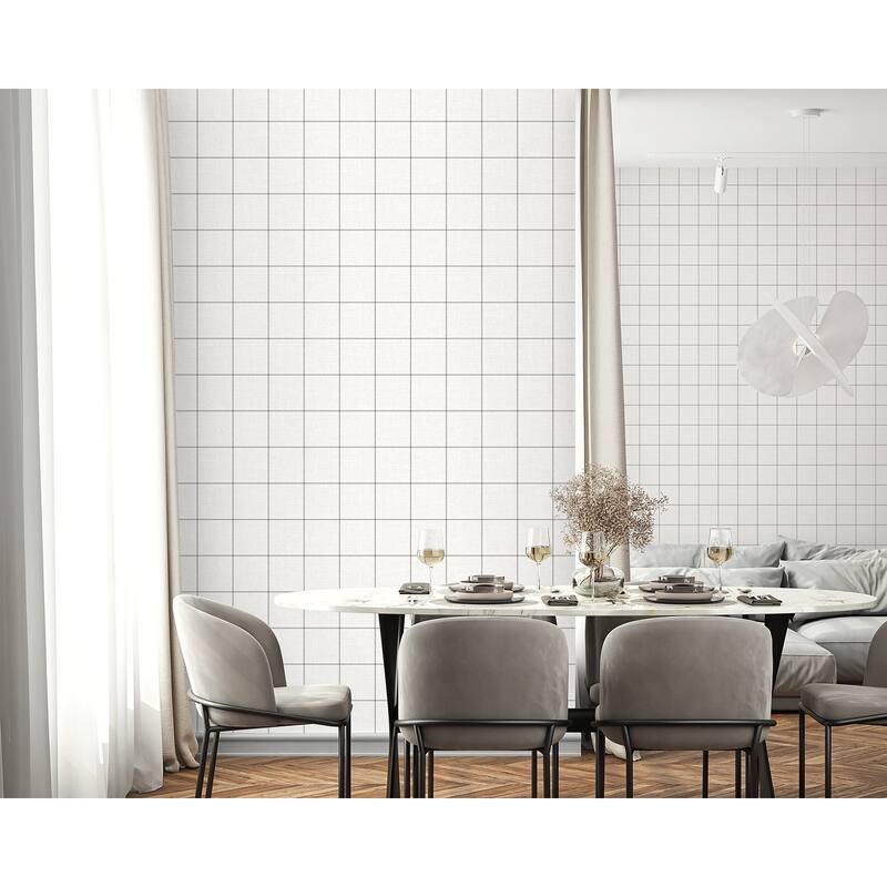 NextWall Classic Striped Check Peel and Stick Wallpaper