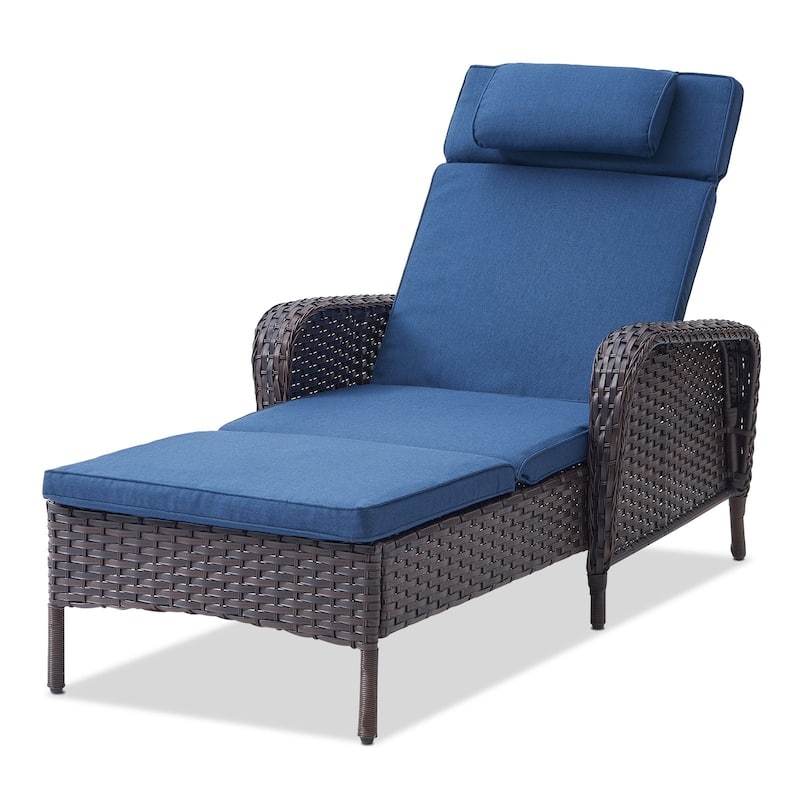 Outdoor Chaise Lounge Chair Adjustable 5-Position - 1-Piece