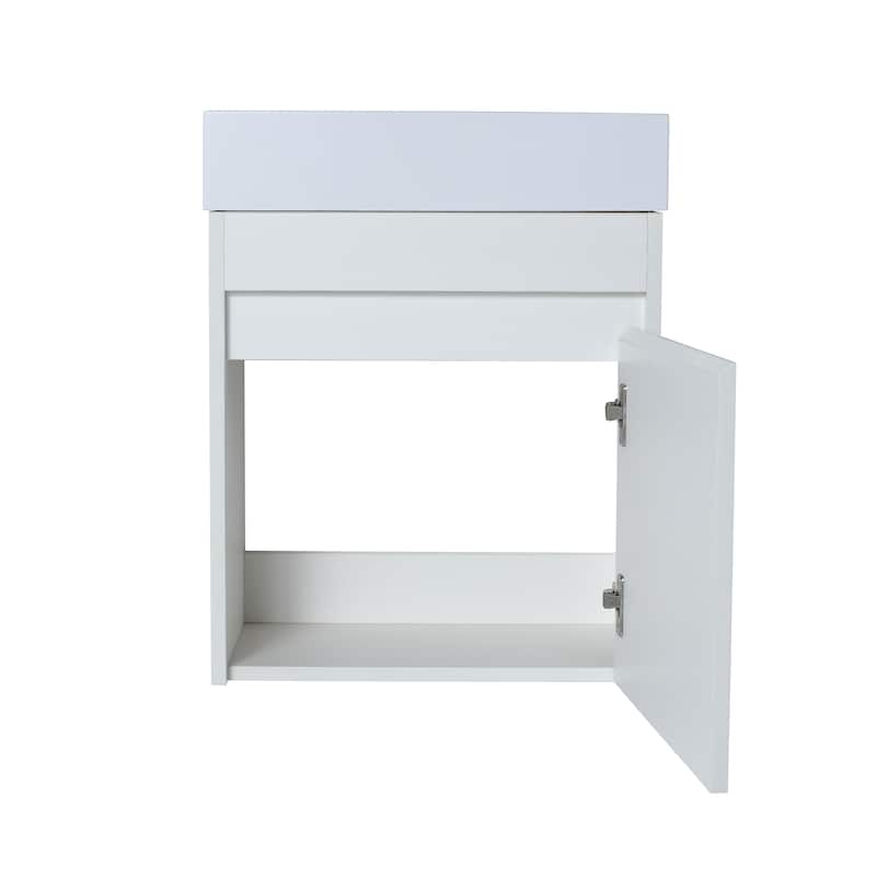 18 Inch Single Sink Bathroom Vanity with Soft Close Door, 18x10