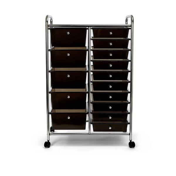 Shop Seville Classics Black 15 Drawer Organizer Cart Overstock 20307439